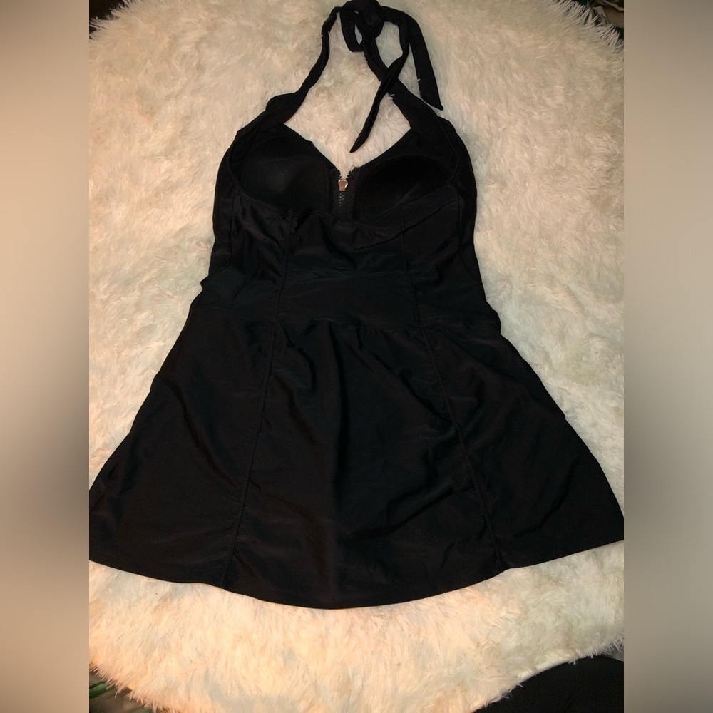 VENUS Black Halter Belted Swim Dress with size 10 - Picture 15 of 15